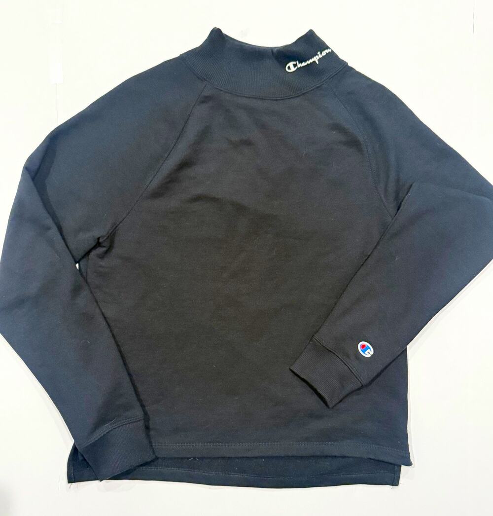 Champion Authentic Athleticwear Men’s Medium Black Mock Neck Sweatshirt Embroide